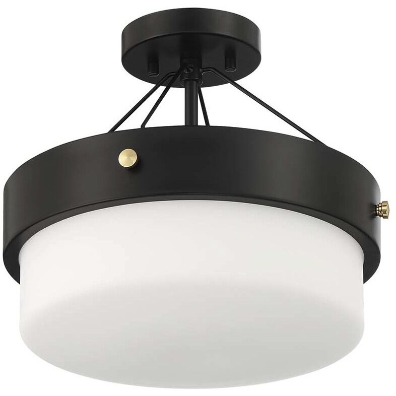 Oak Street 2 Light 13 inch Flat Black Convertible Semi Flush Ceiling Light